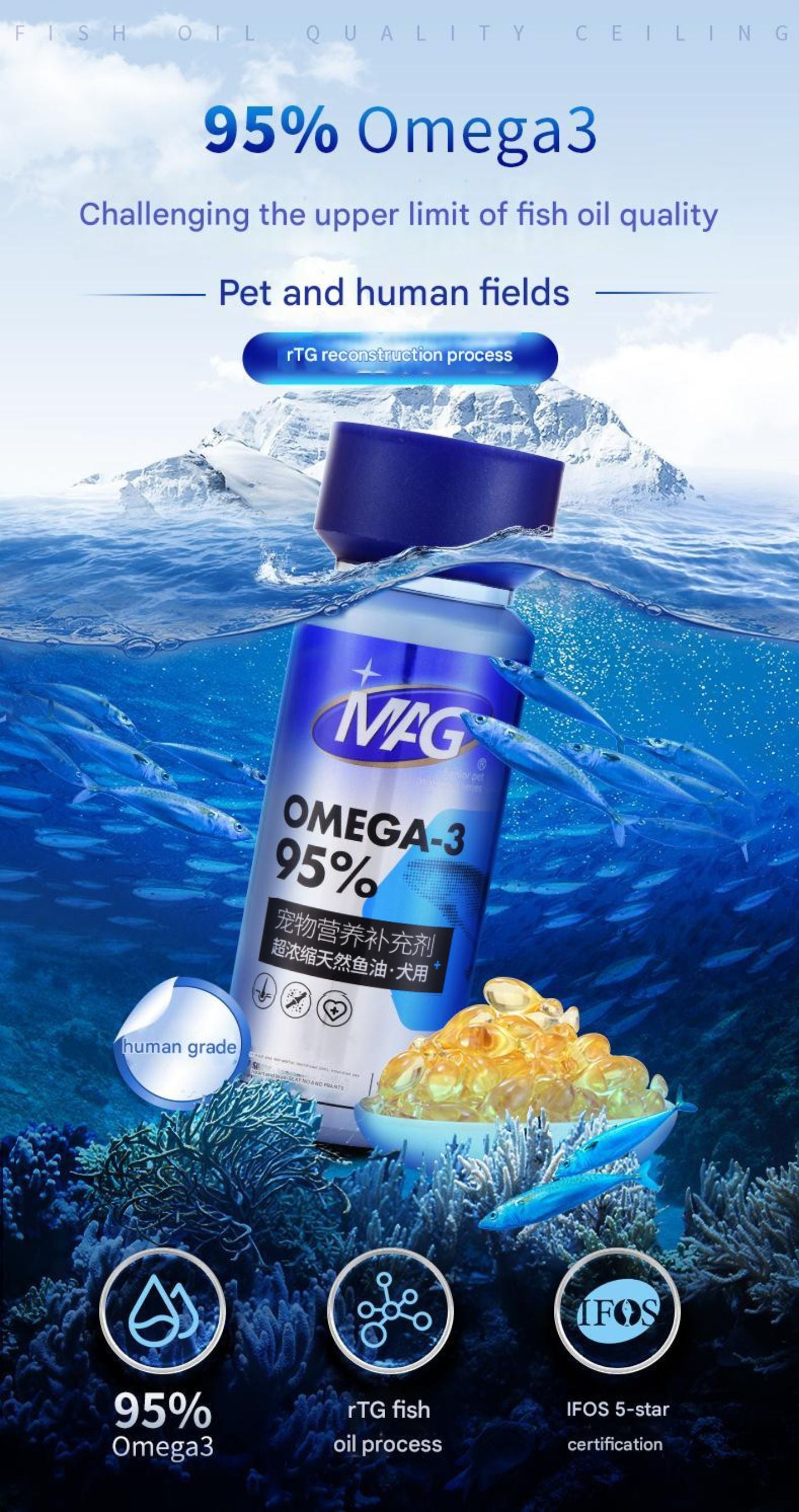 Ultra-Concentrated Natural Omega-3 Fish Oil Supplement for Dogs